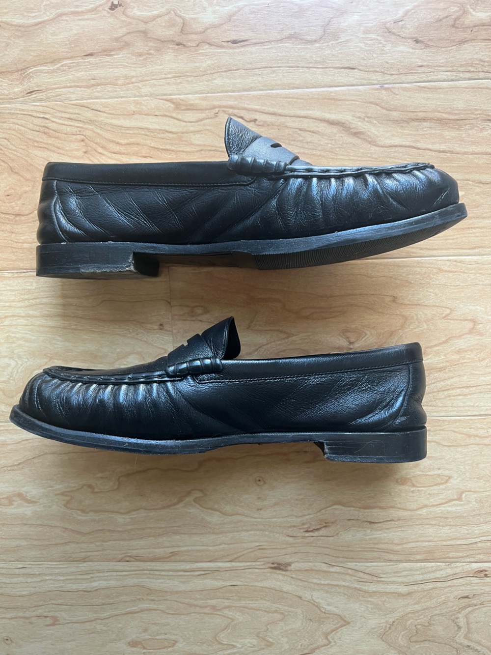 SAINT LAURENT Le Loafer Monogram Logo-Appliquéd Leather Penny Loafers 44 1/2 - Picture 3 of 7